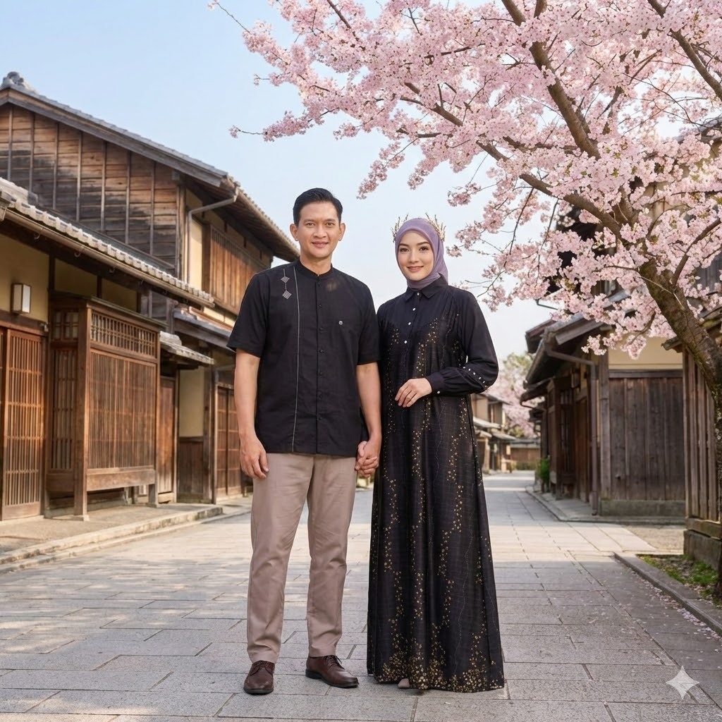 COUPLE FAMSET SARIMBIT LADIVA BUTTER CHARCOAL ETHICA BAJU BUSANA MUSLIM COUPLE PASANGAN TERBARU 2026