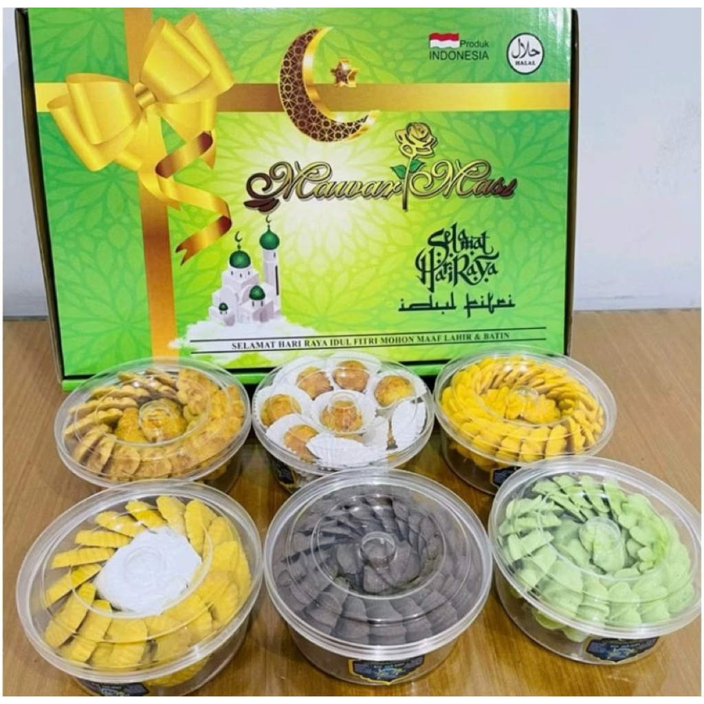 kue kering lebaran 1 box isi 6 toples hargaa murahh