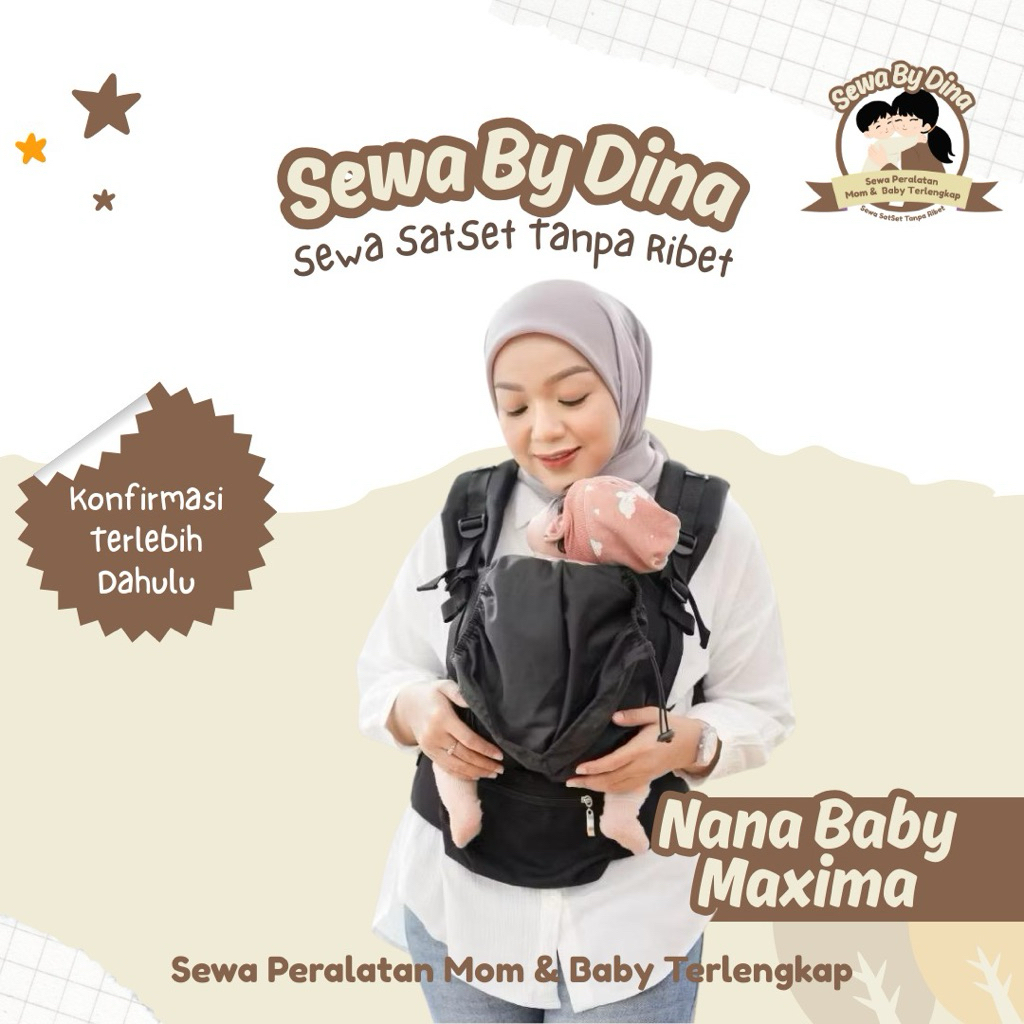 SEWA GENDONGAN BAYI SSC  NANABABYCARRIER MAXIMA UNTUK NEWBORN-2 TAHUN