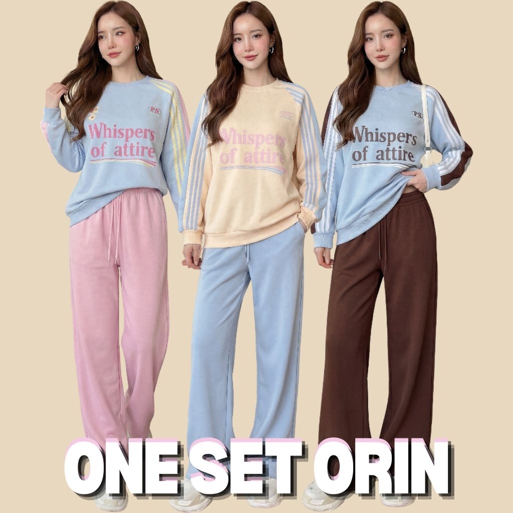 One Set Orin Wanita Sweater & Pants Set Casual Sporty Korean Style Premium Import Baju Setelan Wanit