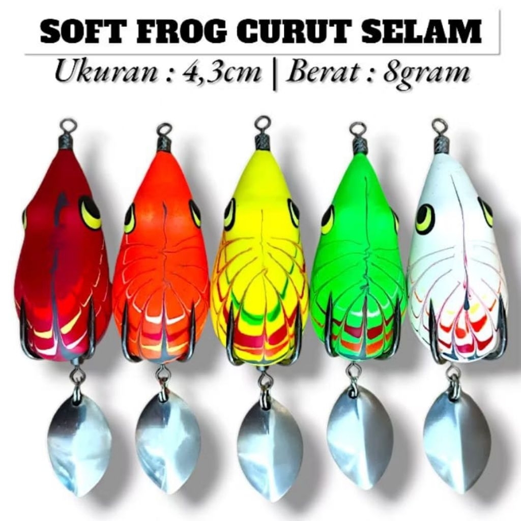 SOFT FROG CURUT SELAM INTAN LURE'S UKURAN 4,3CM UMPAN CASTING
