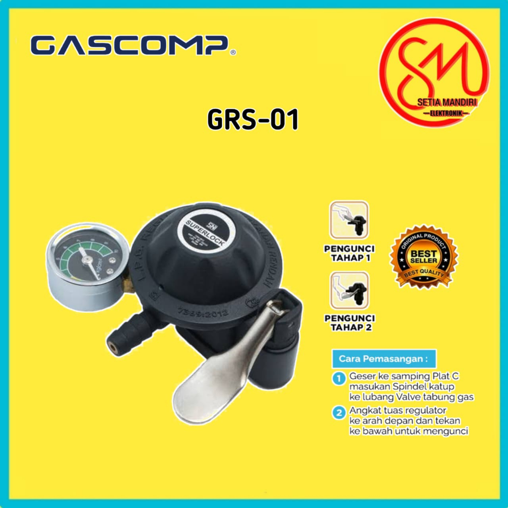 GASCOMP Regulator Meter Superlock 01 Klik GRS-01 / GRS 01 Pro Adjuster / GRS 02 Putar
