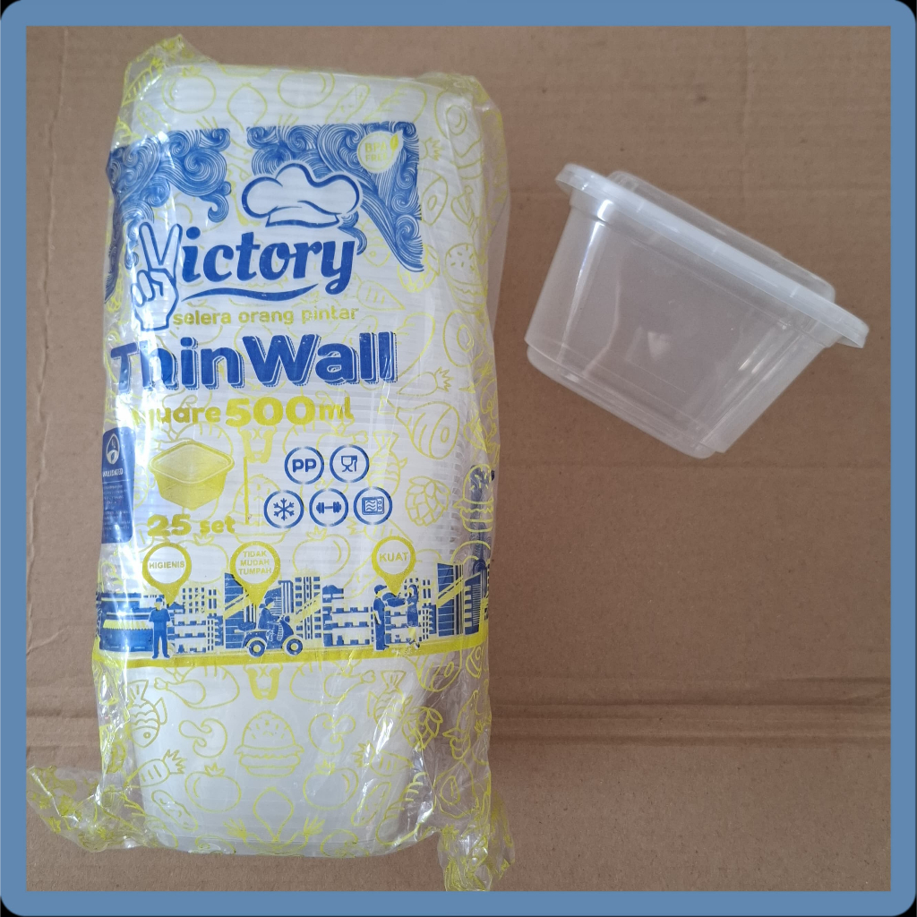Thinwall Kotak Makan | Thinwall Rectangle Food | Thinwall Kotak isi 25pcs | Thinwall 500ml (Kotak)