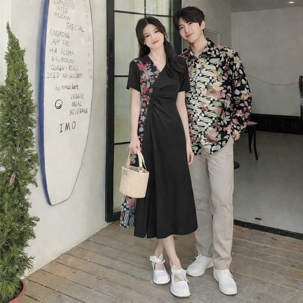 Baju Couple Batik Pria Wanita Set Couple batik Terbaru Wanita Pria Kekinian Kondangan Baju Kondangan