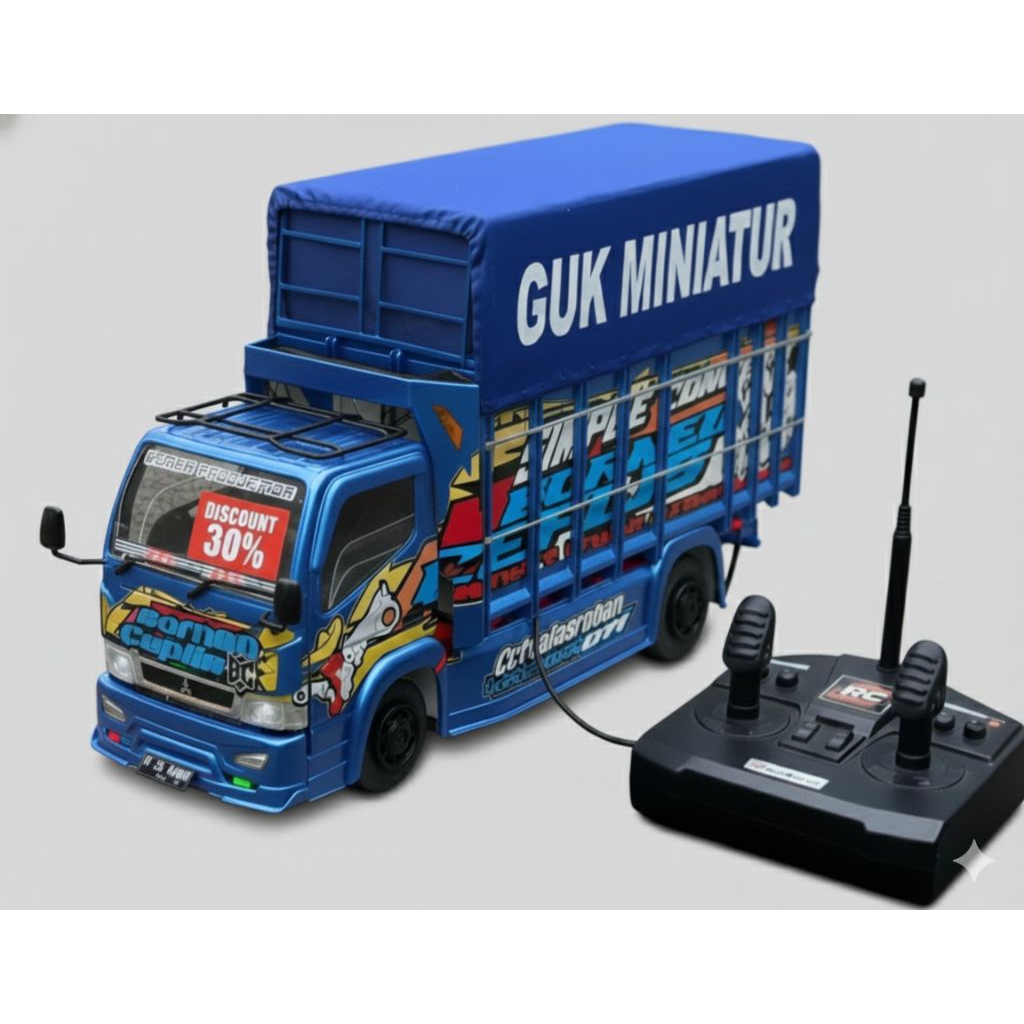 MAINAN ANAK MINIATUR TRUCK OLENG WAHYU ABADI BIRU TUA UK30CM