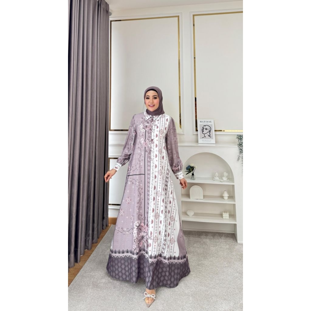 KALYNA DRESS BY GLAMZ/SHABILA DRESS ORY BY GLAMZ/GAMIS GLAMZ ARMANY SILK BROWN