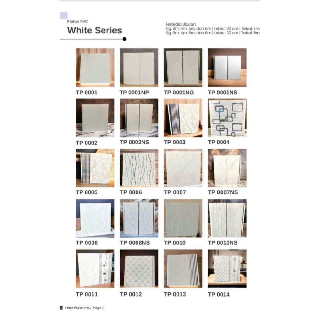 Plafon PVC Titian PVC Glossy Semua Motif 4M, 6M