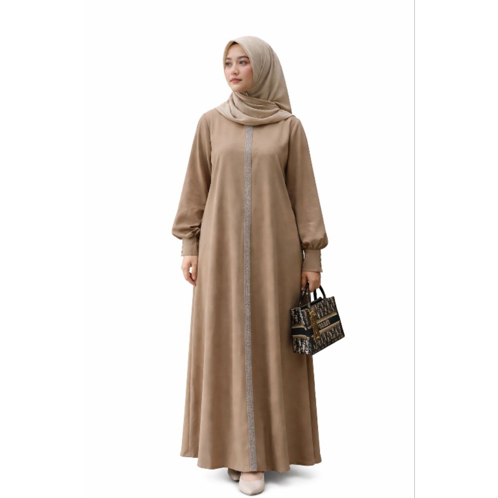 Gamis abaya polos aksen payet||gamis polos busui trendy||gamis modelan kekinian
