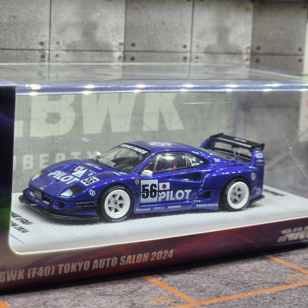 Inno64 1/64 Ferrari F40 Pilot Blue LBWK (F40) TOKYO AUTO SALON 2024