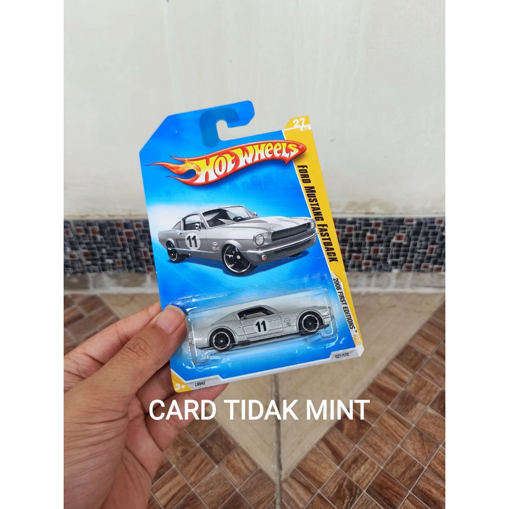 Hot Wheels 65 Ford Mustang 2+2 Fastback First Edition 2008 Silver Toy Diecast HW Mobil Muscle Real C