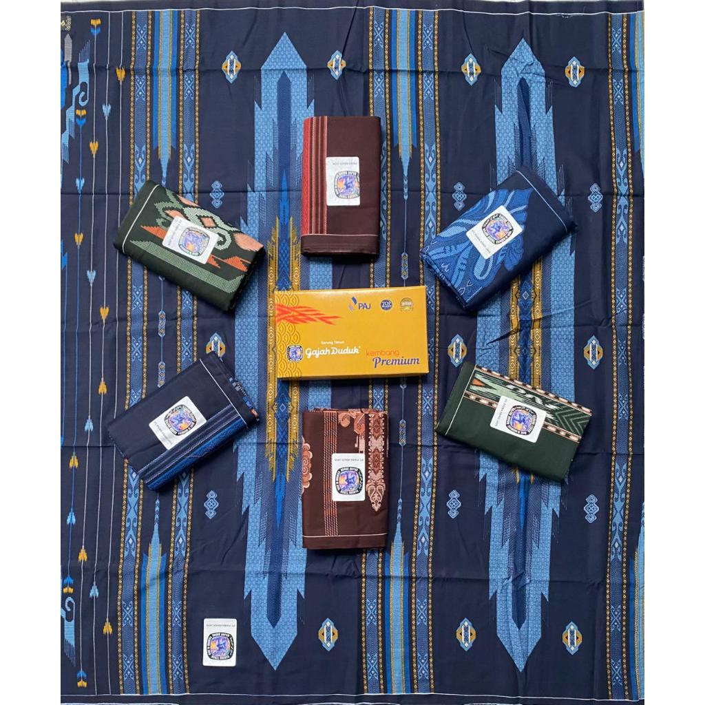 Sarung Gajah Duduk Kembang Premium - Sarung Gajah Duduk Dewasa Halus Tebal