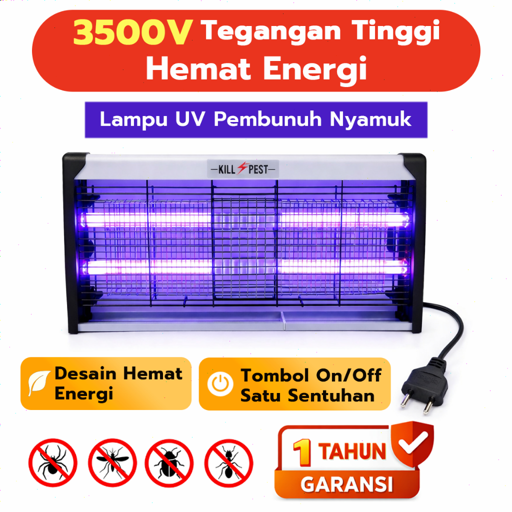 3500V Beli 1 Gratis 1 Perangkap Nyamuk Hemat Listrik Ekstra Pembunuh Nyamuk Lampu UV Lampu nyamuk el
