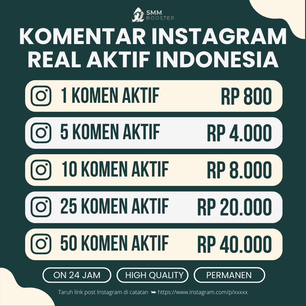 Jasa Komentar Postingan Instagram Permanen Aktif Bergaransi || Buzzer Aktif Termurah