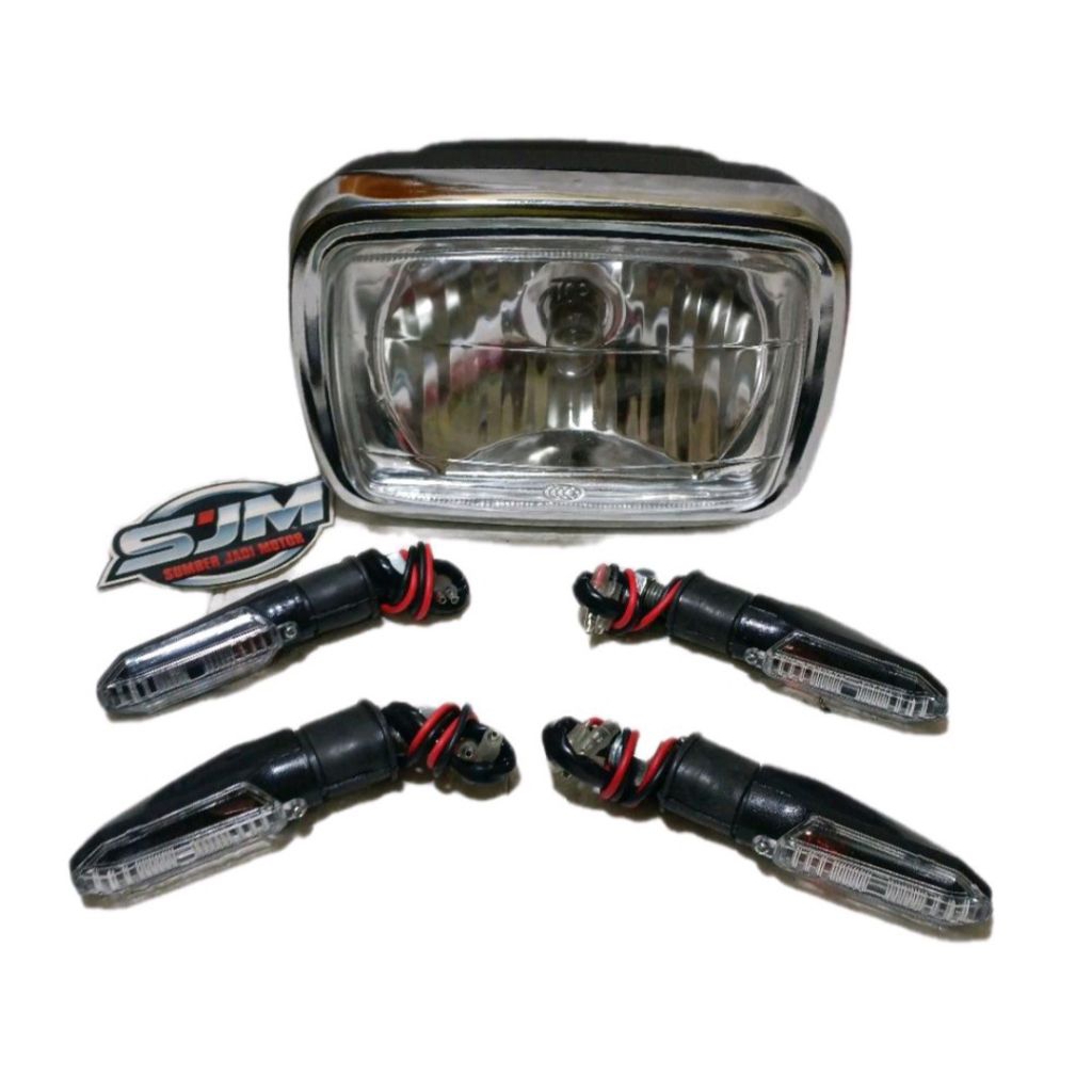 lampu depan reflektor dan sen sein win cb100 gl100 variasi diameter panjang 16,5 cm tinggi 11,5 cm