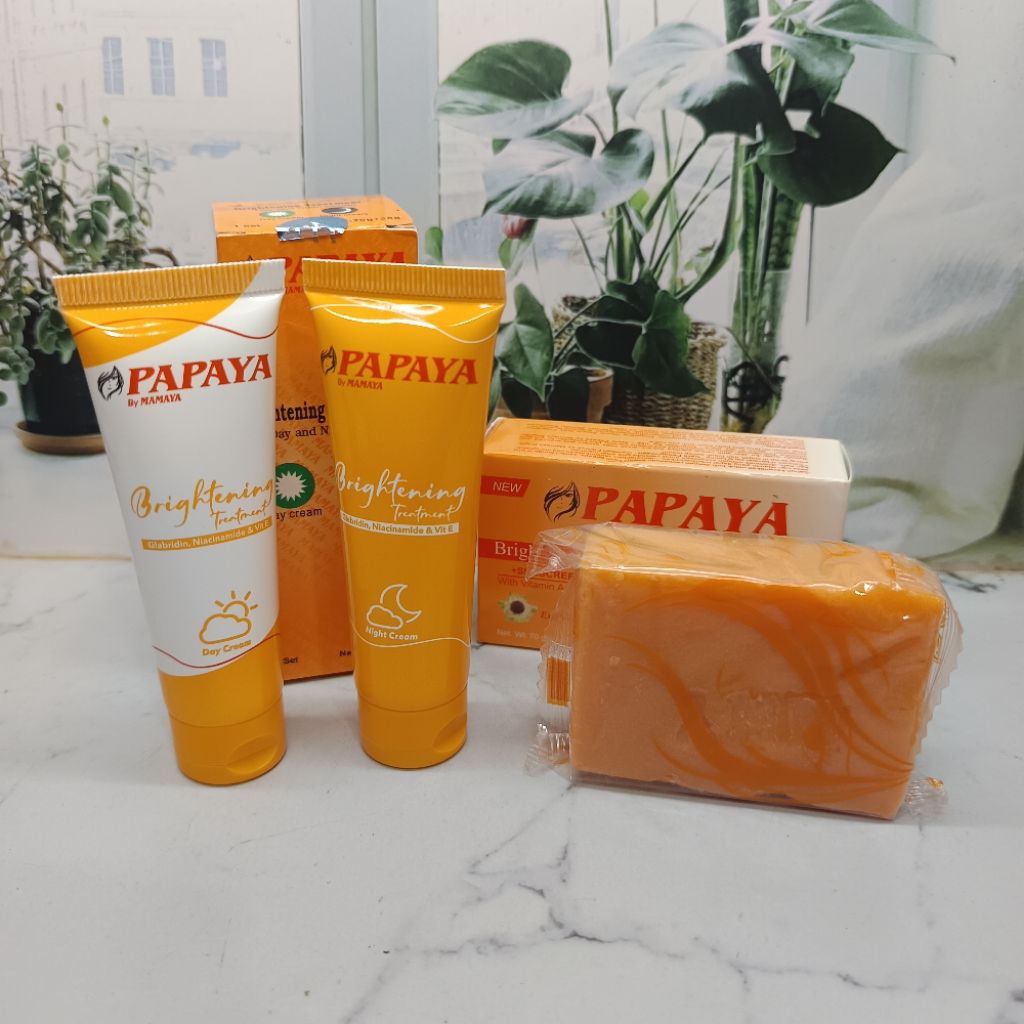 Paket Mamaya 3in1 (cream siang malam+sabun mamaya 75g) Wajah Bersih Cerah
