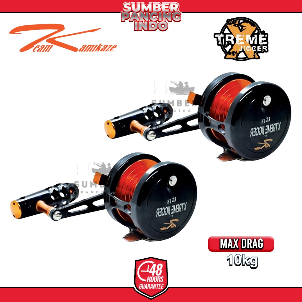 KAMIKAZE Reel Pancing Casting XTREME JIGGER Narrow Series RX6 - LX6  4:1 | Handle Kanan | Free PE Ka