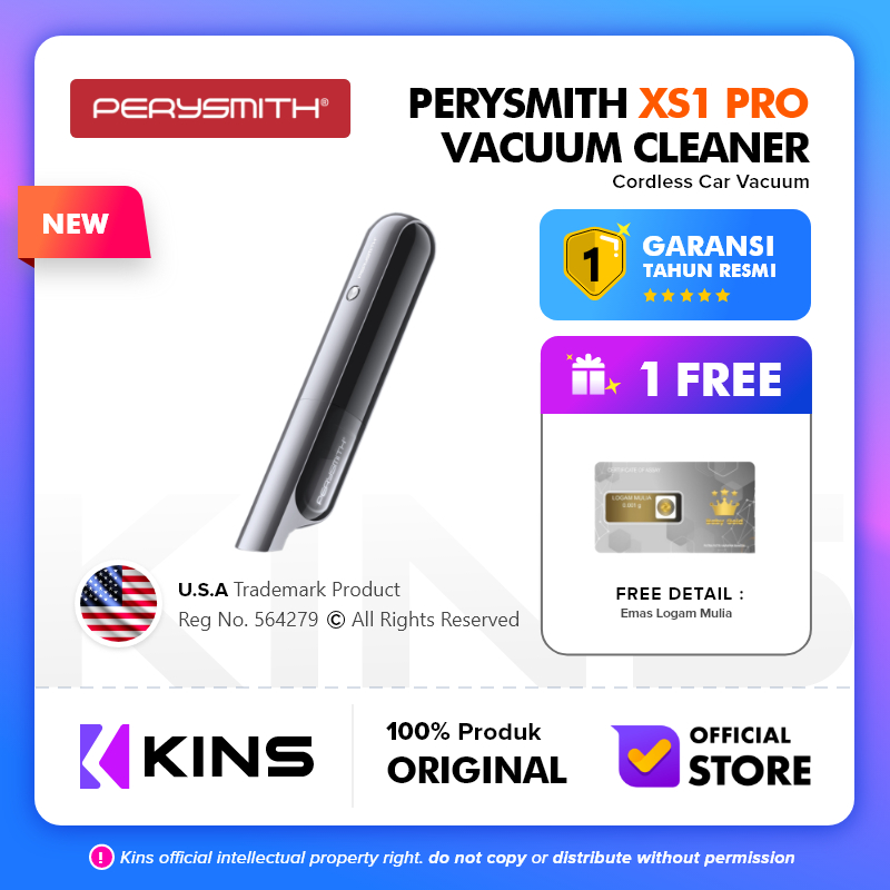 PerySmith XS1 Pro Cordless Vacuum Cleaner 15000PA Car Vacuum Cleaner Portable Vakum Sedot Debu