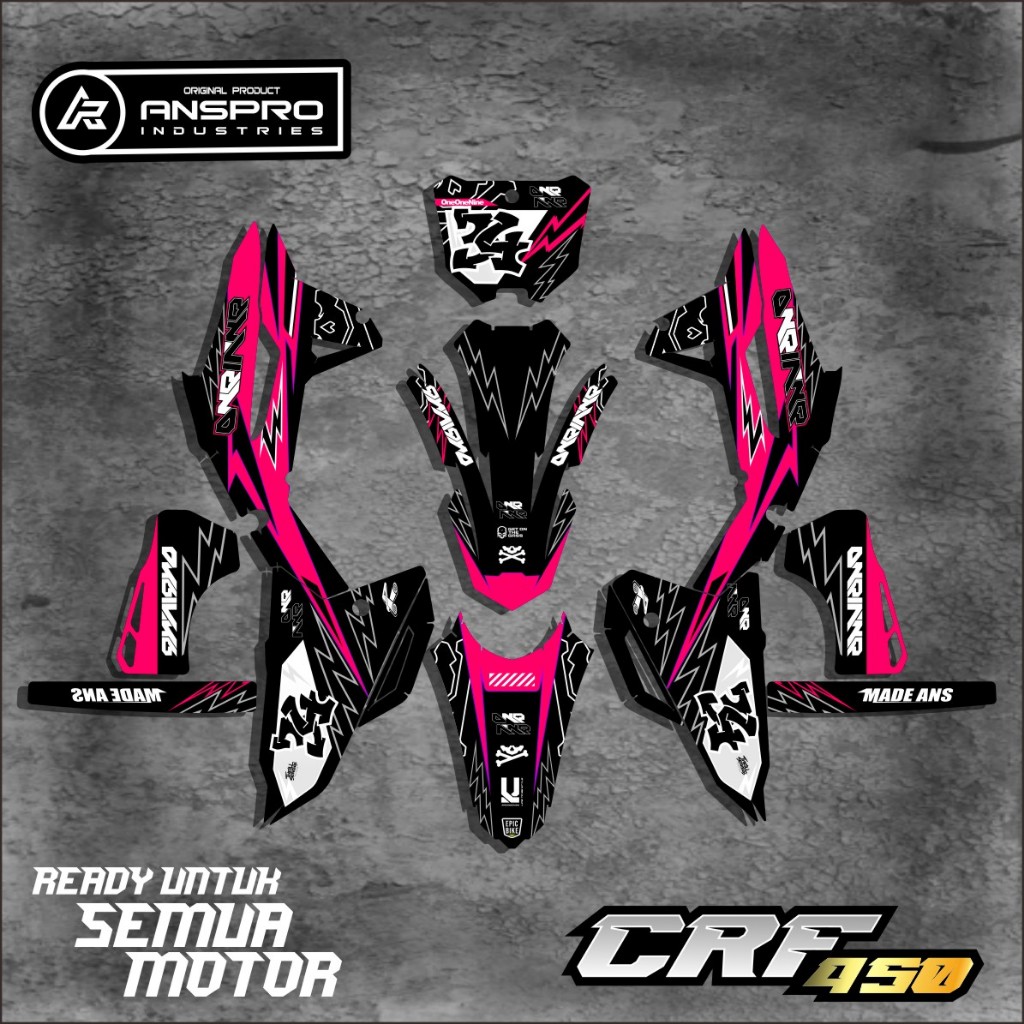 DECAL FULL BODY CRF 450 STIKER PELINDUNG BODY MOTOR CRF 450 FREE CUSTOM