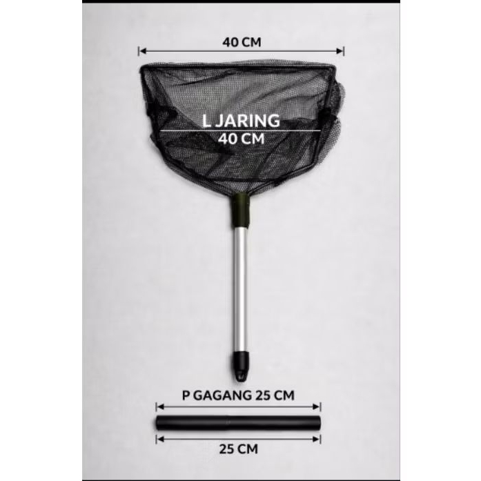SEROKAN IKAN BESAR DIAMETER 40CM GAGANG ALUMUNIUM 25CM serokan ejaring lamit ikan koi nila lele