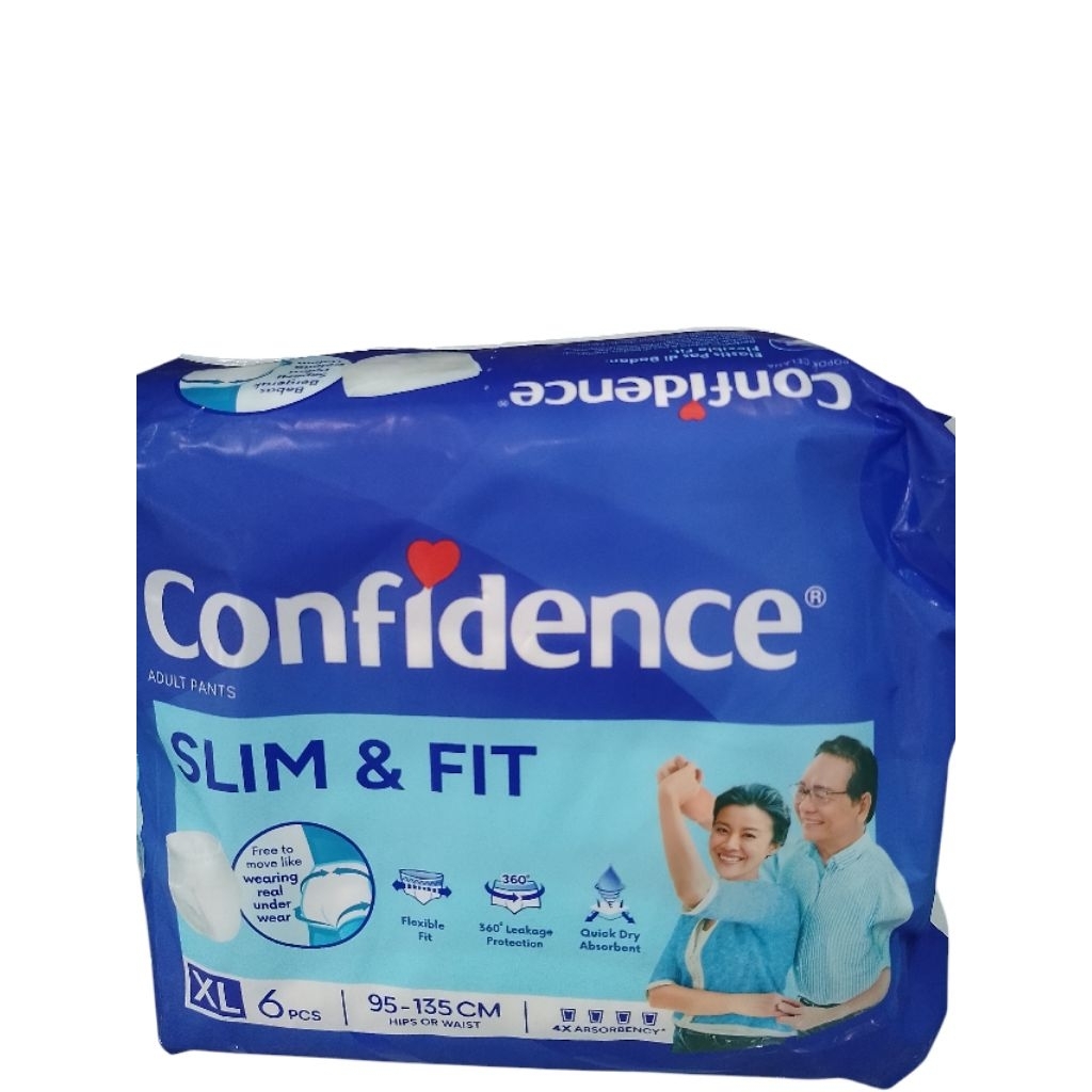 POPOK DEWASA / POPOK CELANA / PAMPERS DEWASA / CONFIDENCE  SLIM & FIT XL ISI 6