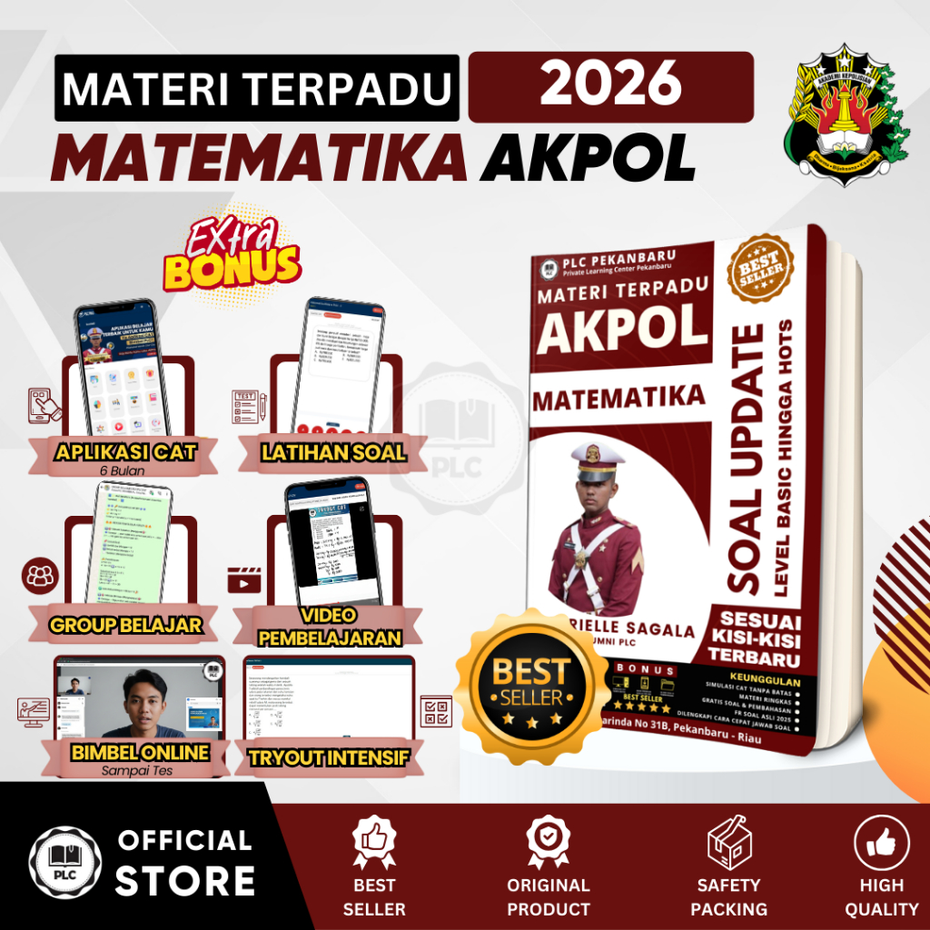 PLC - Buku Materi & Bank Soal Matematika Persiapan Tes Masuk AKPOL 2026