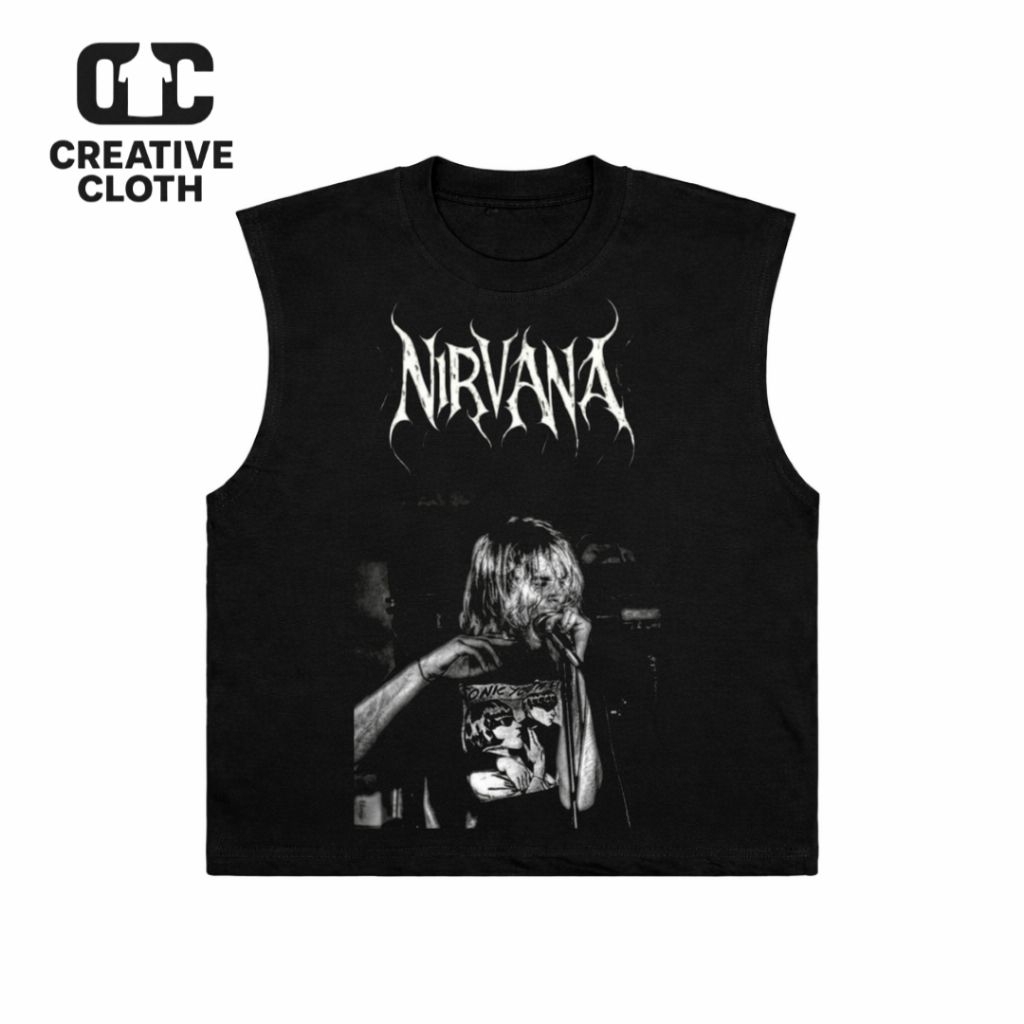 KAOS BAJU SINGLET NIRVANA BAND CLASSIC ROCK | SINGLET HITAM | SINGLET BAND | KAOS BAND | BAND METAL 