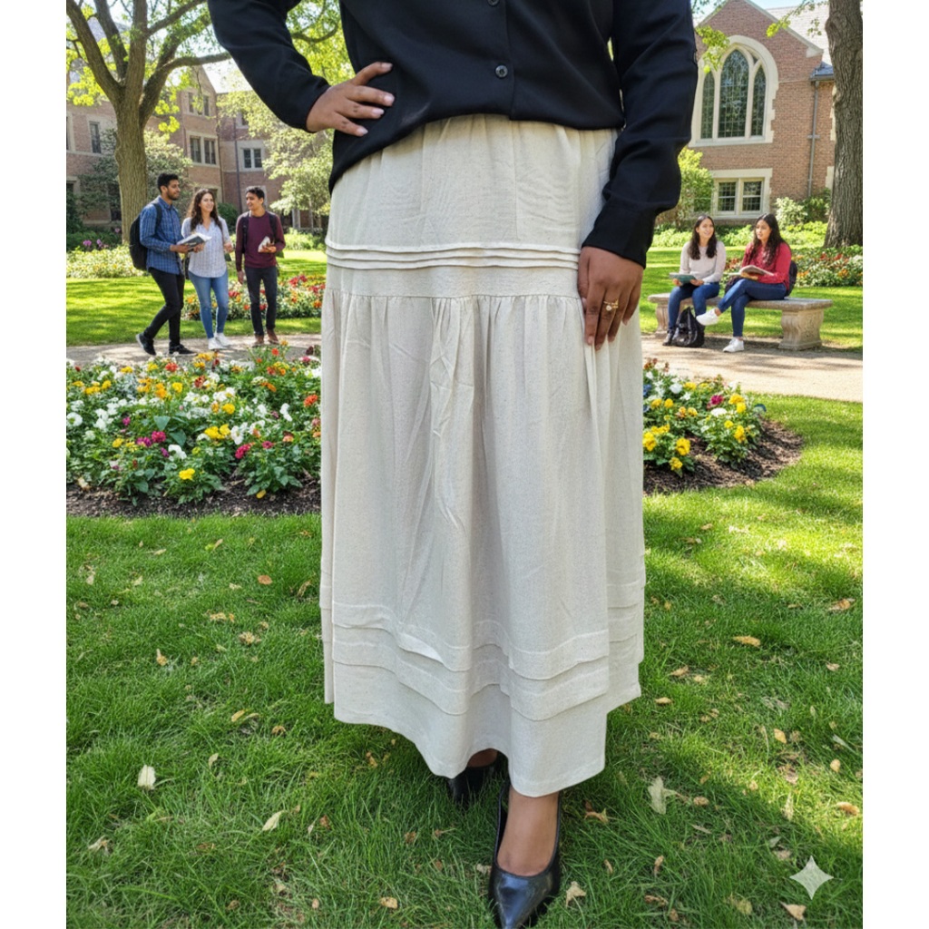 Rok Kanvas Rok Midi Linen Kuliah Wanita Simpel