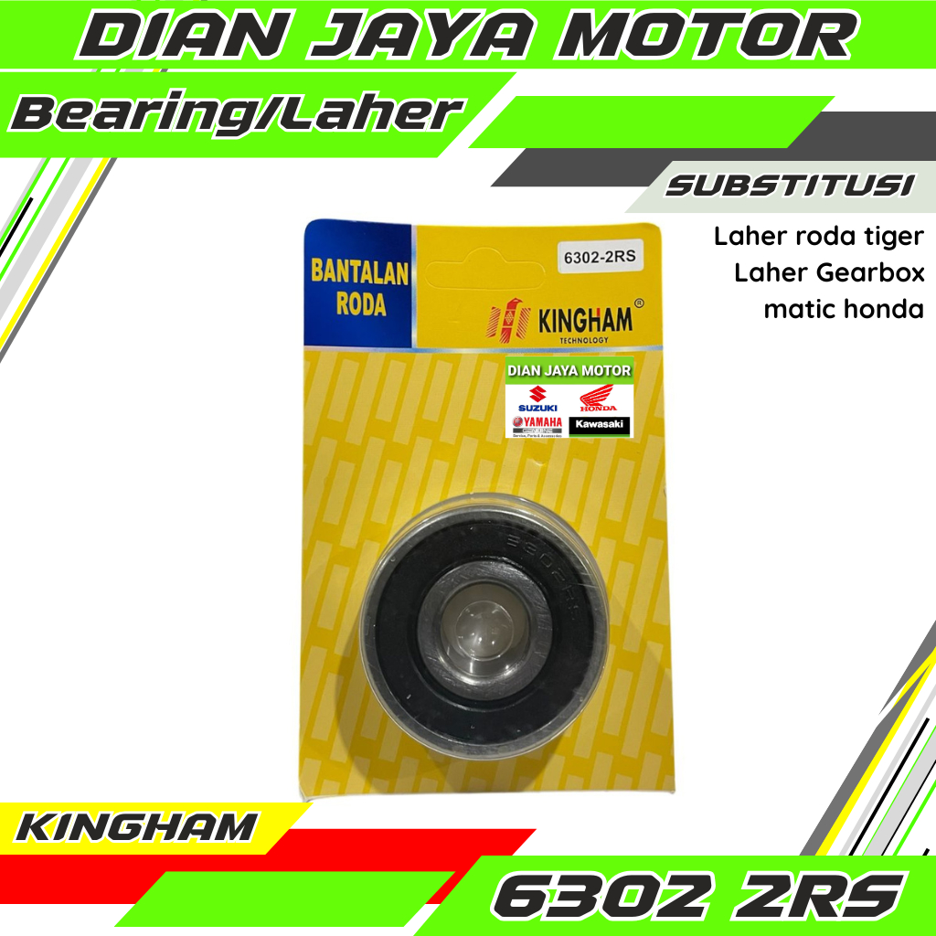 Kingham Bearing bering laker laher 6302-2RS Laher rasio Beat Laher roda belakang tiger