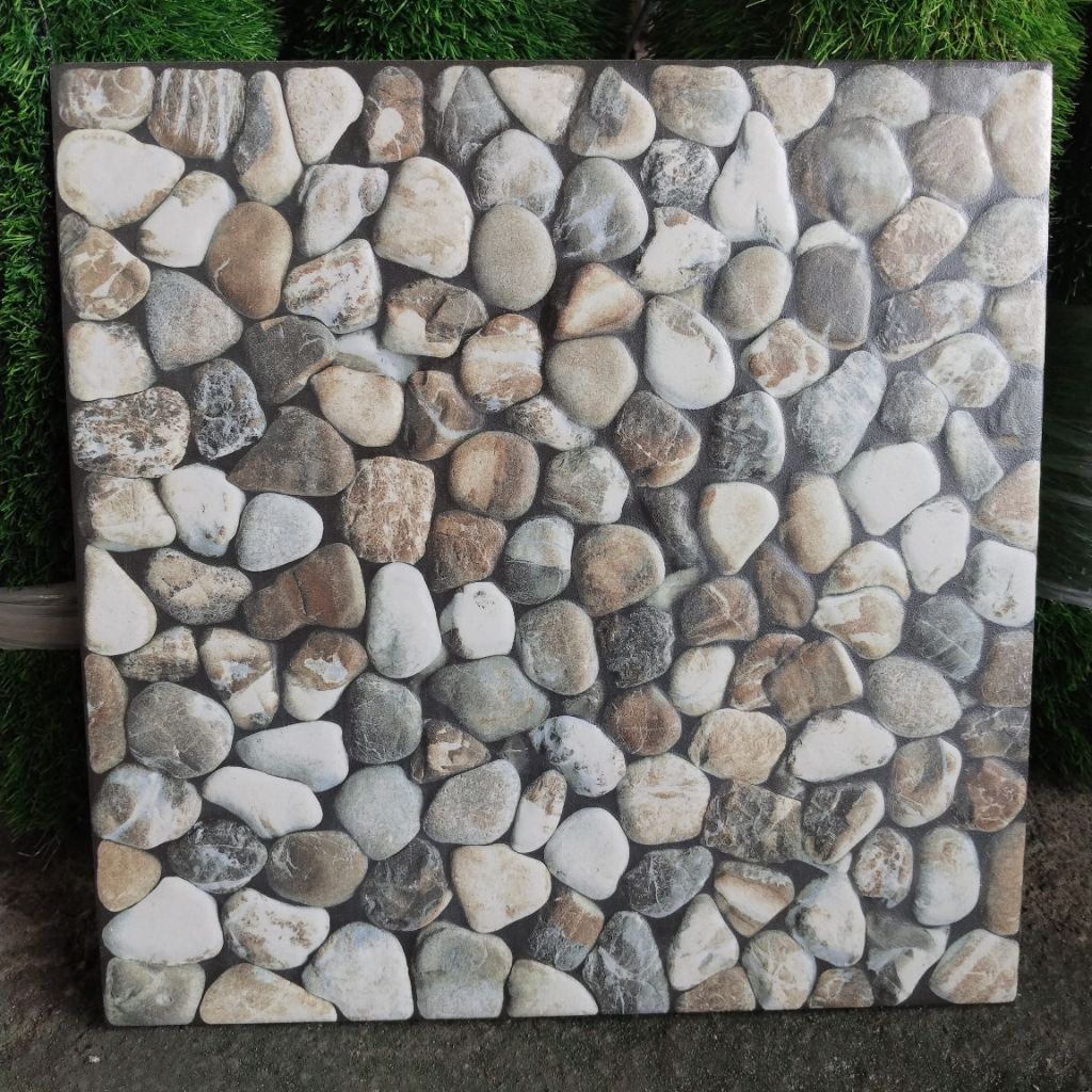 keramik 40x40 motif batu alam timbul (kasar) / keramik lantai / keramik carpot/ keramik taman/ keram
