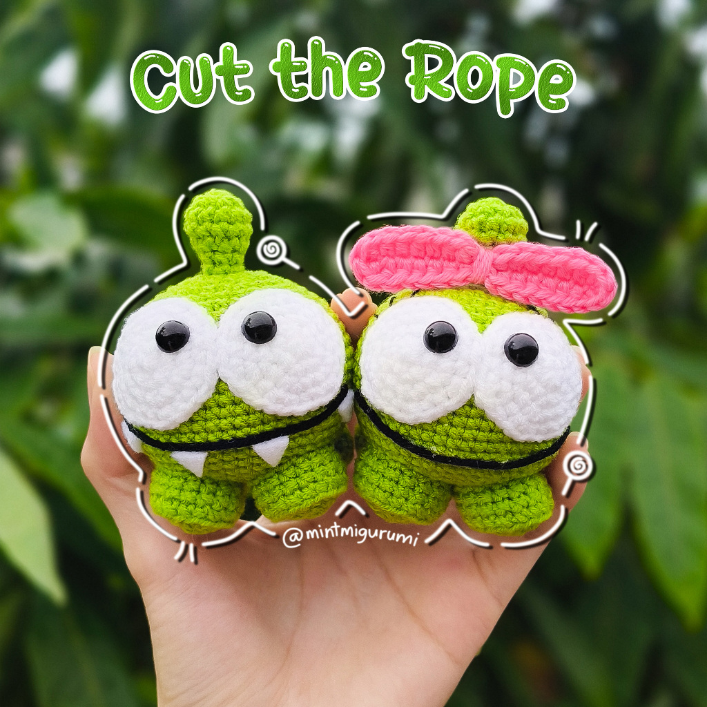 Om Nom / Om Nelle (Cut the Rope) - Amigurumi / Boneka Rajut / Crochet