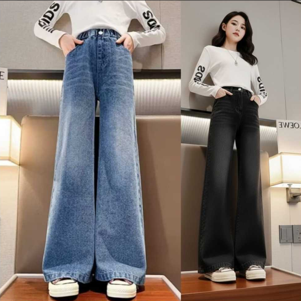 Celana Jeans Anak Kids Denim Grils Kulot Anak Remaja Perempuan Usia 6-14 Tahun