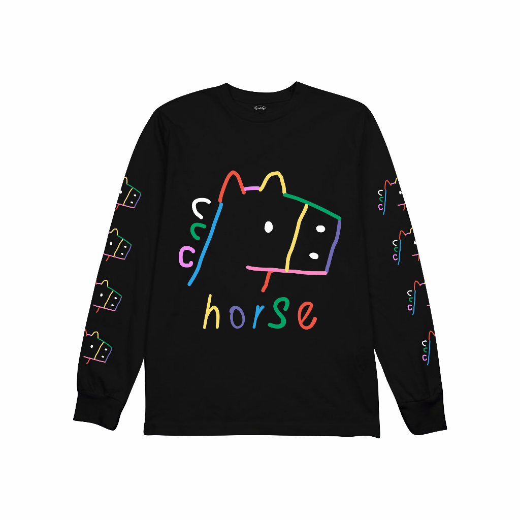 TS-Cencitive Horse Black Longsleeve