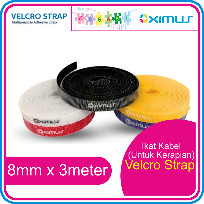Oximus Velcro Strap Lebar 8mm Panjang 3meter Ikat / Manajemen Kabel