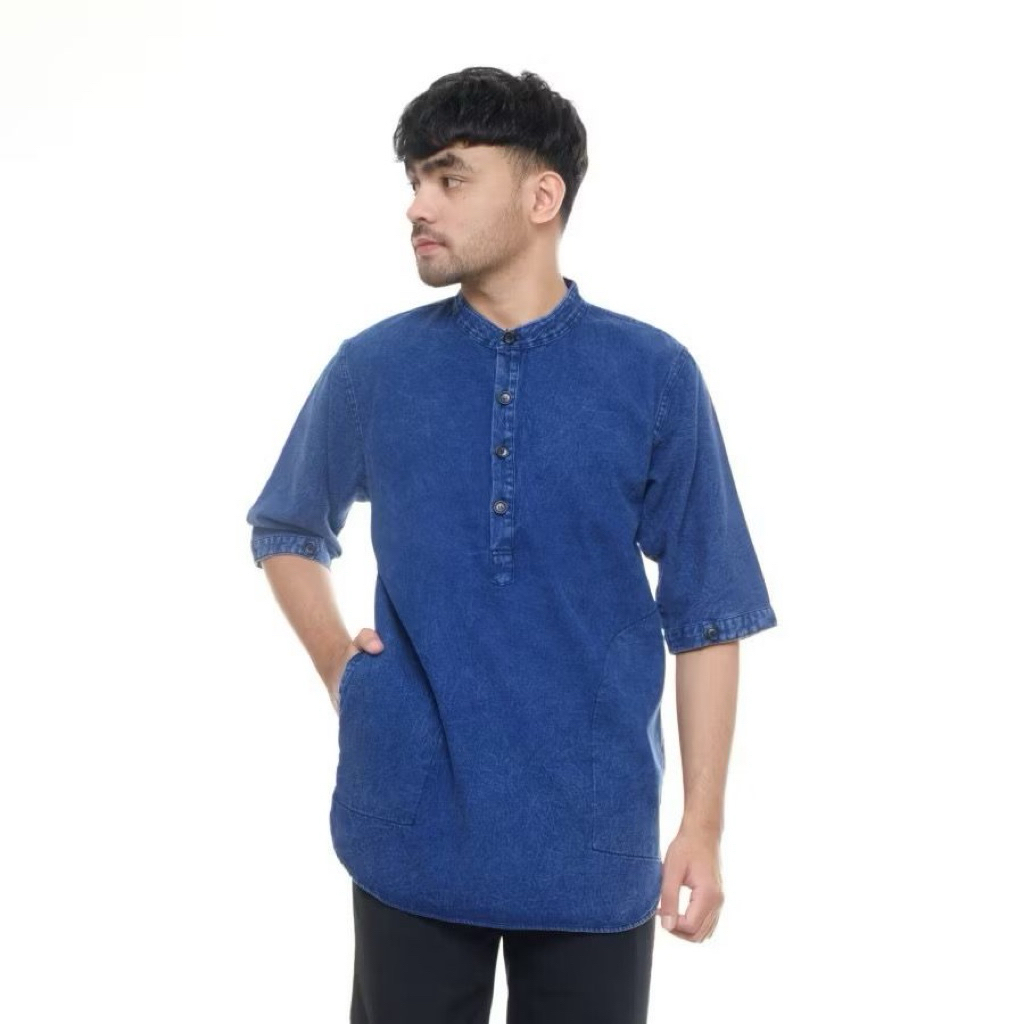 Baju Koko Jeans Kurta Premium Quality Kurta Jeans Koko Lengan Pendek