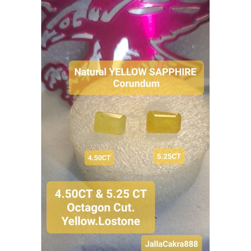 Batu Natural YELLOW SAPPHIRE Corundum Alami Cutting Octagon Batu Permata Asli Yaqut Cincin Pukhraj
