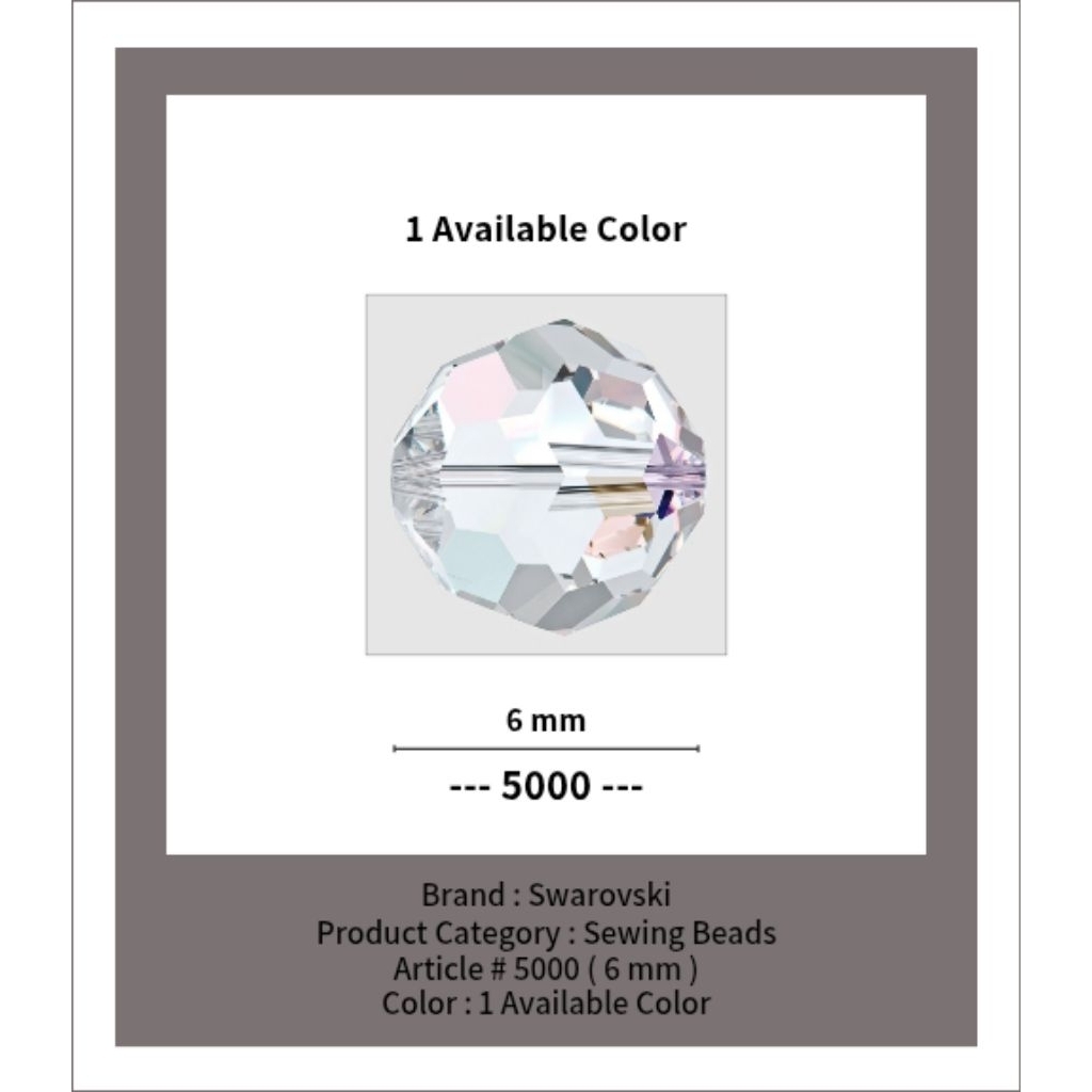 SWAROVSKI™ - Crystal Beads - Article # 5000 - 6 MM - Swarovski Crystal - Kristal Swarovski - Crystal
