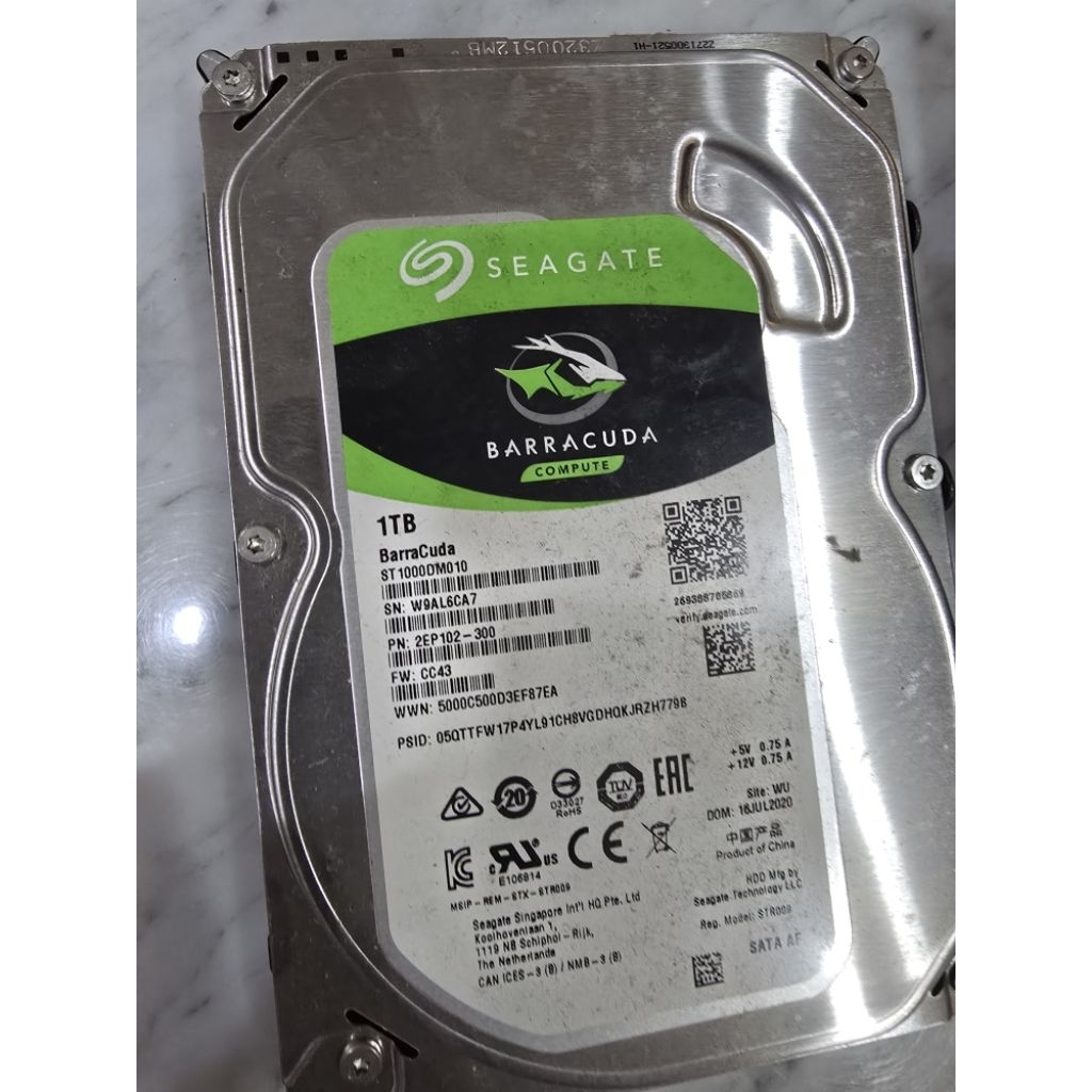 seagate barracuda 1tb kondisi normal segel