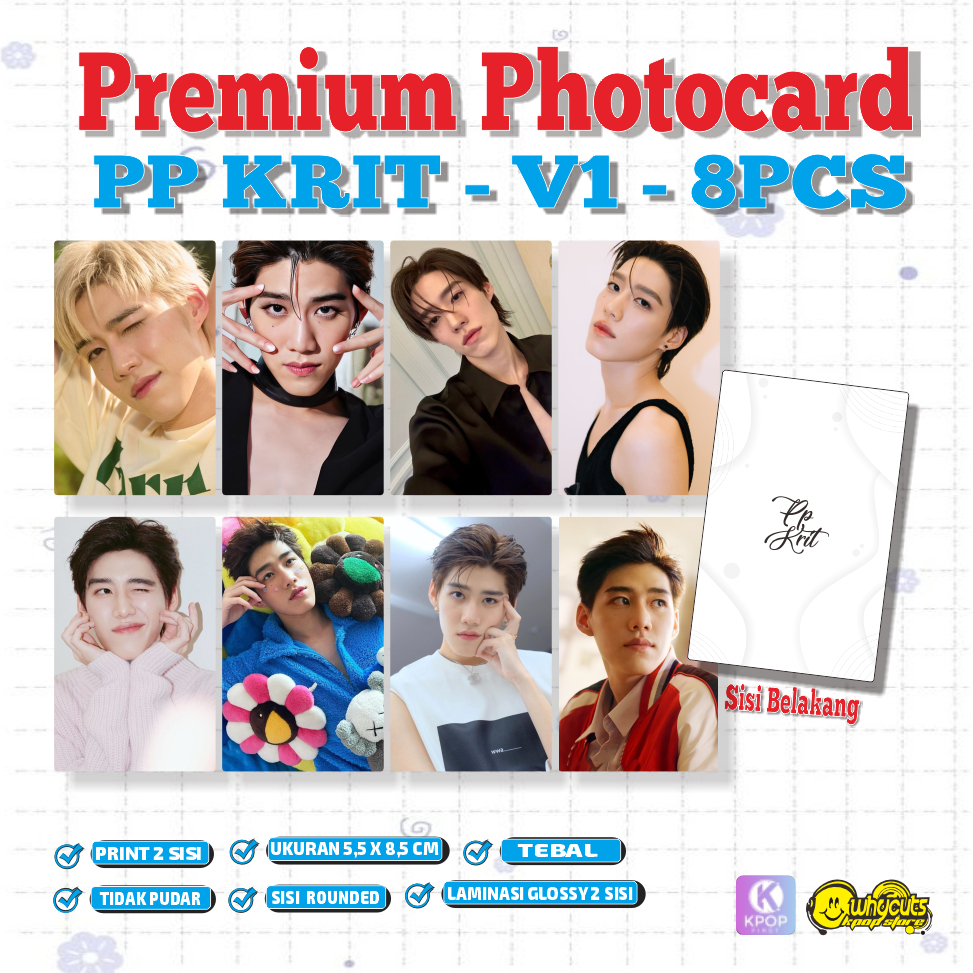 PP Krit Photocard Set Aktor Thailand 8PC Print 2 sisi laminasi glossy