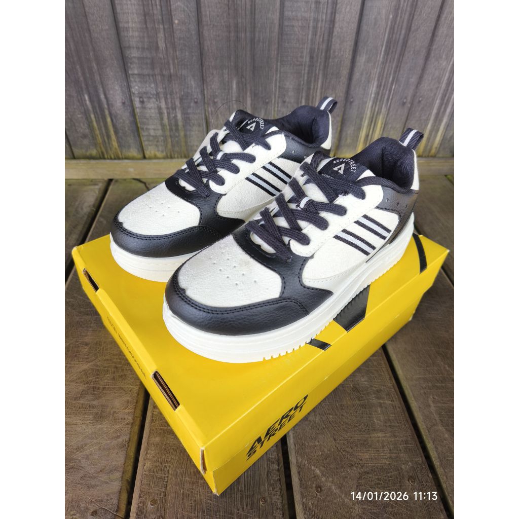 Aerostreet Oxford Natural Putih Hitam - Sepatu Sneakers