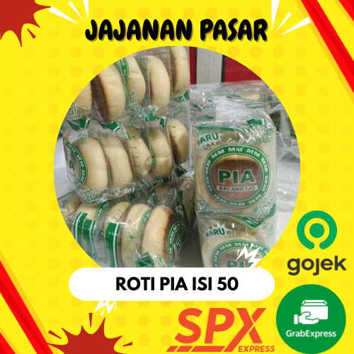 roti pia isi kacang hijau isi 50 / jajanan pasar tradisional / kue basah jadul