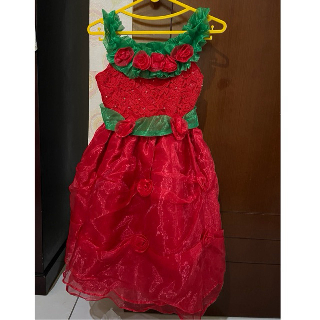 Gaun Pesta Ulang Tahun Anak Perempuan Dress Anak Perempuan Gaun Imlek Gaun Natal Anak Perempuan 7 - 