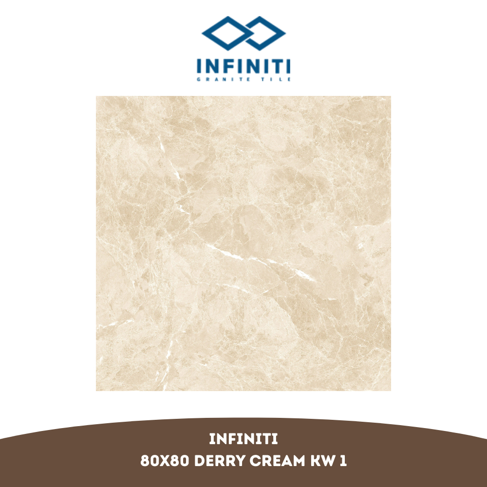 INFINITI Granit Derry Cream 80X80 KW 1 per Box (Isi 3 Lembar / 1.92 m²) - Matt