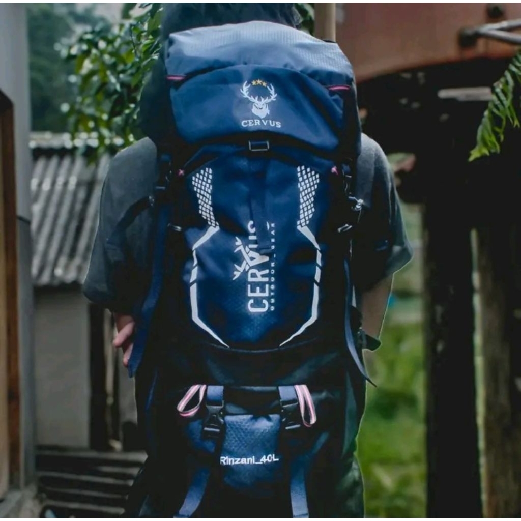 Tas Carrier - Tas Camping CERVUS Original Rinjani Series 40 Liter - Nyaman Di Pakai Busa Tebal Singl
