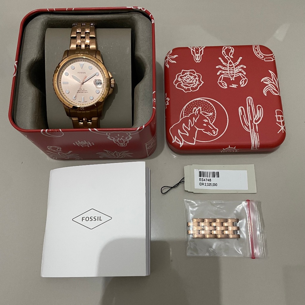 [PRELOVED] Jam Fossil FB-01 Three-Hand Date Rose Gold-Tone Stainless Steel (second/used)