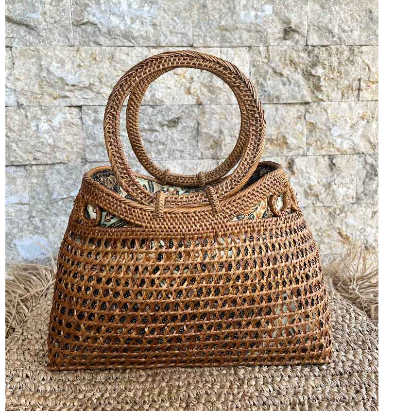 Tas Rotan Anyaman Etnik Premium - Tas Ate Bali Handmade - Tas Tangan Wanita Aesthetic
