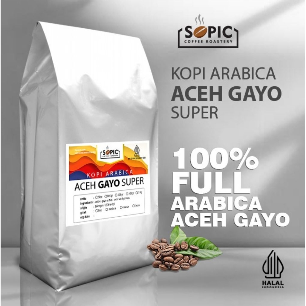 Kopi Arabica Aceh Gayo Super 500 gr BIJI KOPI 100% FULL ARABICA GAYO COMMERCIAL ESPRESSO BASED