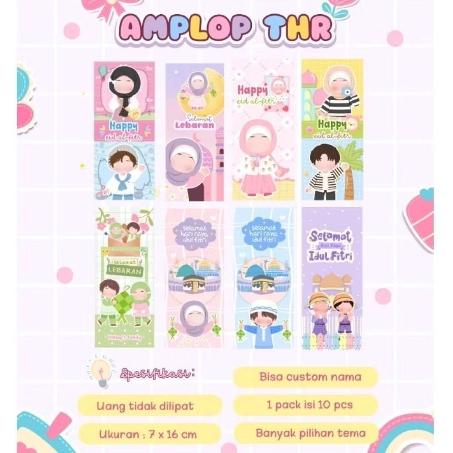 AMPLOP LEBARAN 10 pcs (Bisa custom nama dan gambar)
