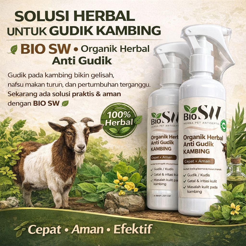 Obat Gudik Kambing BIOSW Scabies Kudix Jamur Caplax Kambing Kucing Kelinci