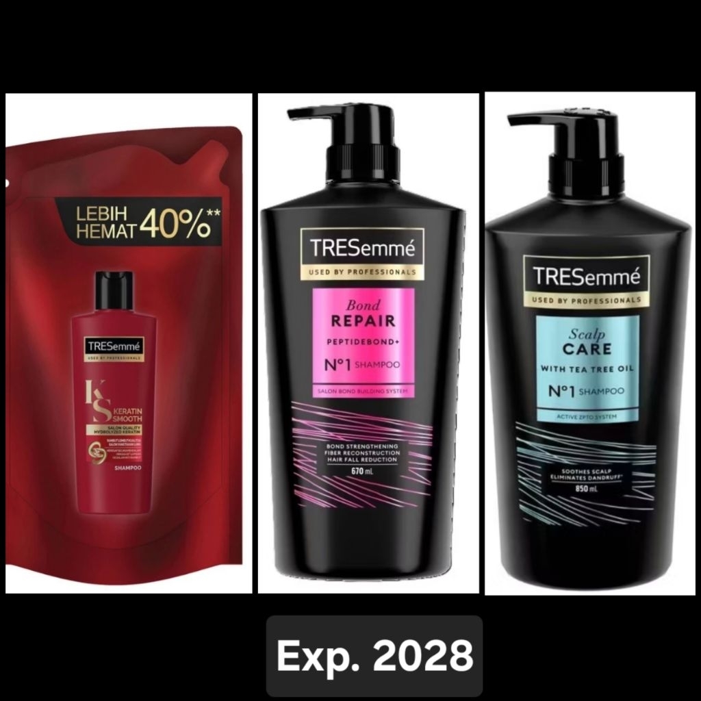 TRESemme Keratin Smooth Shampo Refill Pouch 900ml, TRESemme Shampo Scalp Care Anti Ketombe & Rambut 