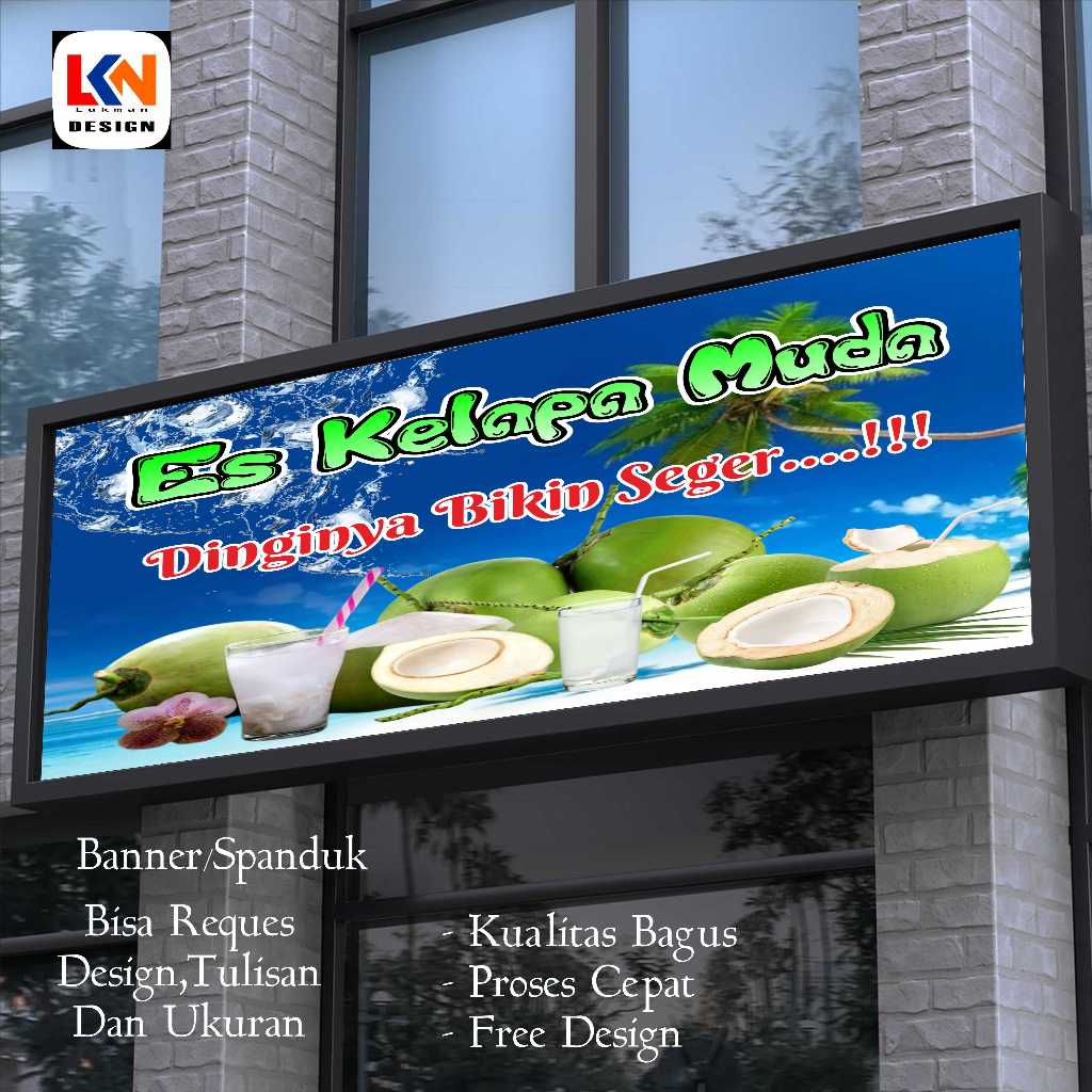 cetak spanduk banner es kelapa muda